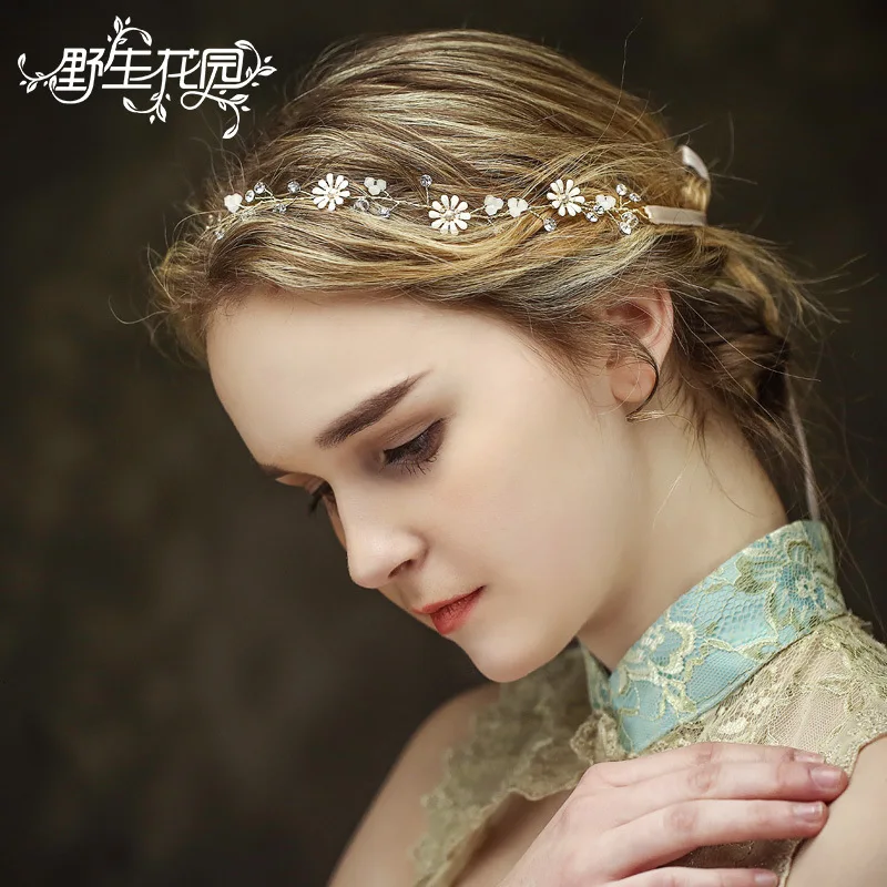 D231 NPASON Свадебная лента для волос Лаконичные украшения аксессуары невесты