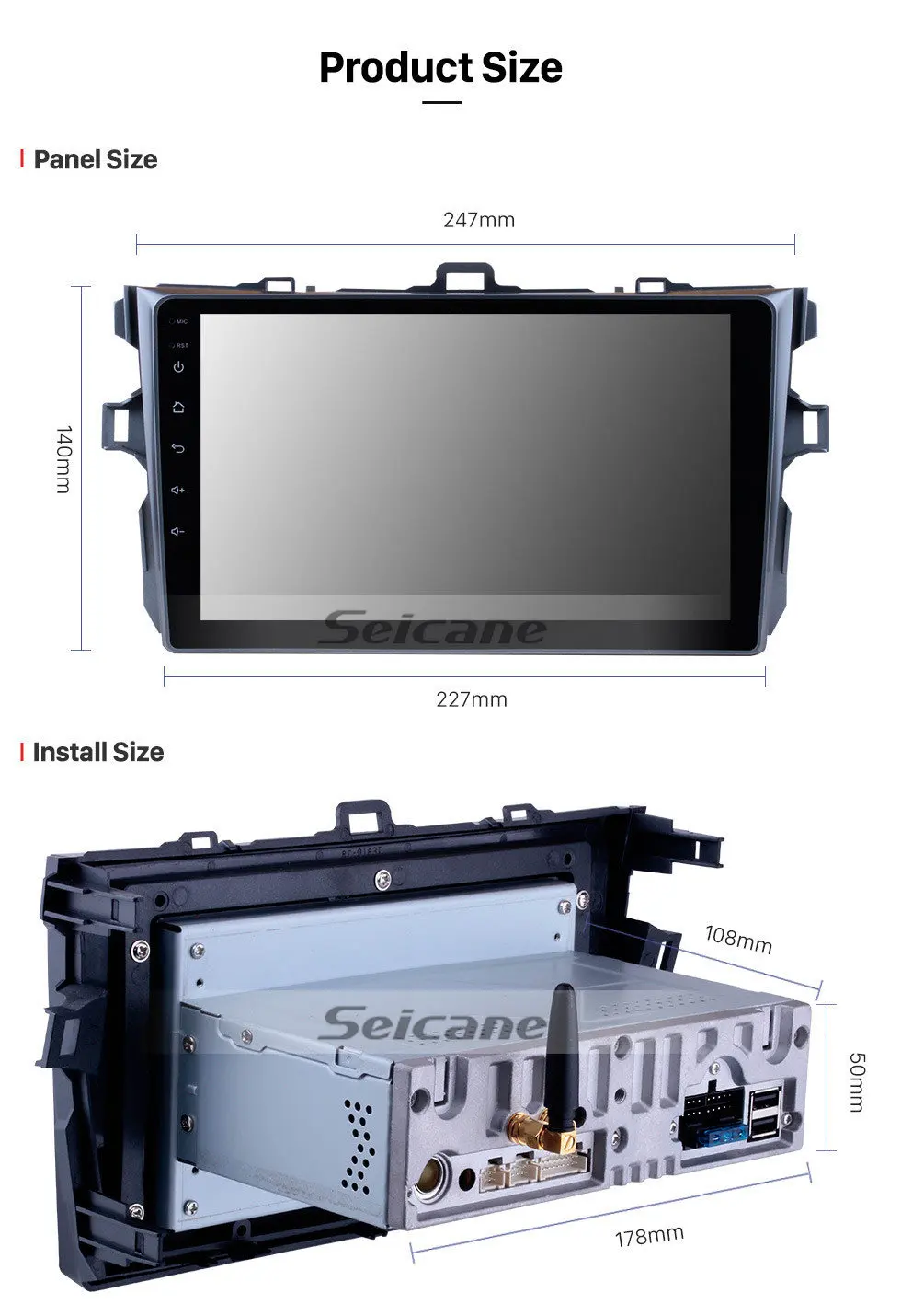 Seicane " Android 9,0 ram 4 Гб ips Автомобильный gps для 2006-2009 2010 2011 Toyota COROLLA мультимедийный плеер радио встроенный carplay RDS