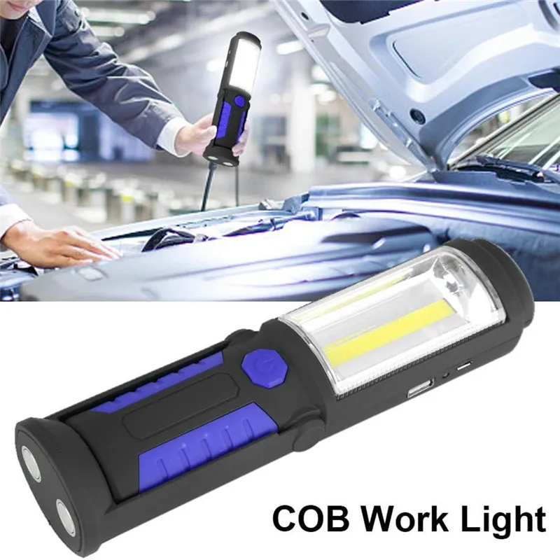 Портативный светодиодный фонарик с зарядкой от USB рабочий Магнитный COB фонарь