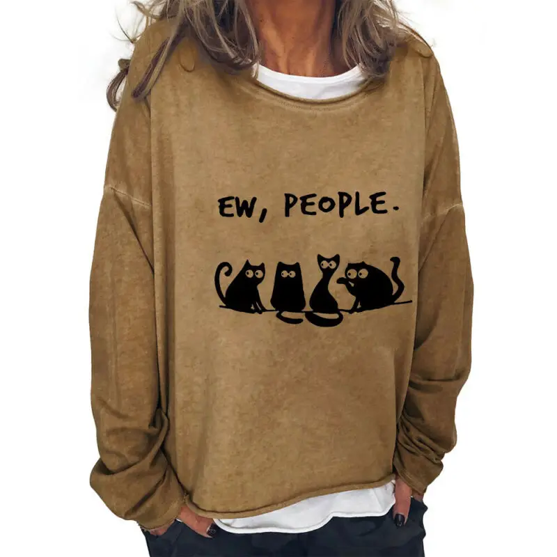 

Ladies Printed Sweatshirt Pullover Blouse UK Women Long Sleeve Loose Tops Shirts