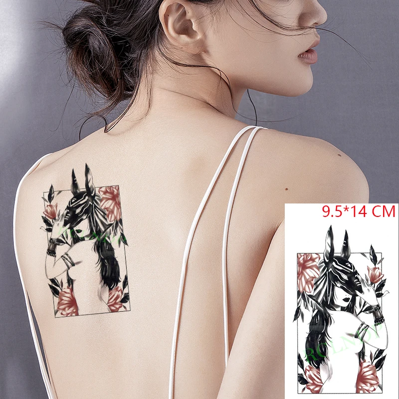 

Waterproof Temporary Tattoo Sticker Masked goddess flame sexy Flash Tatoo Hand Arm Foot Back Tato for Girl Women Men