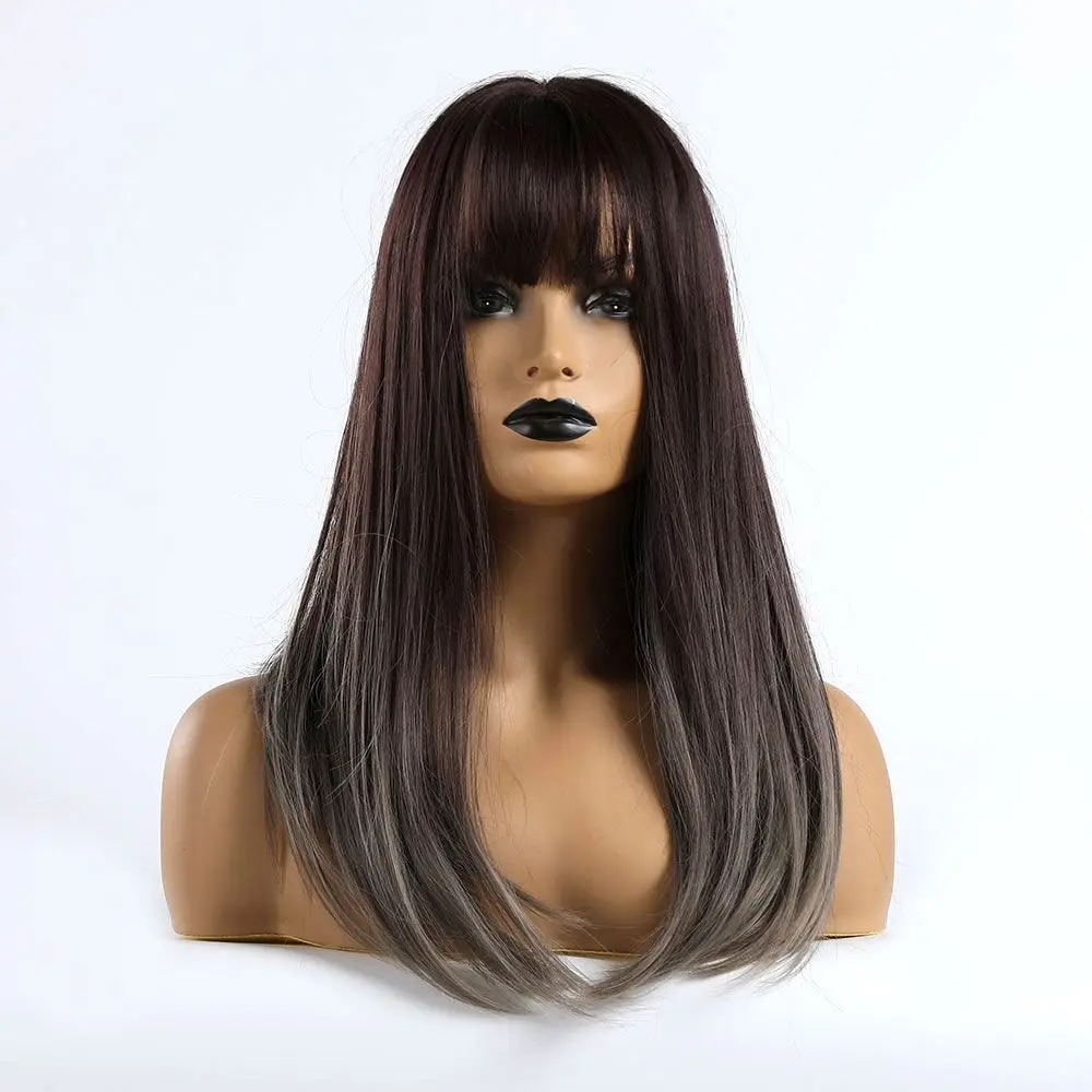 Крошечный LANA высокотемпературный волоконный длинный прямой Омбре черный