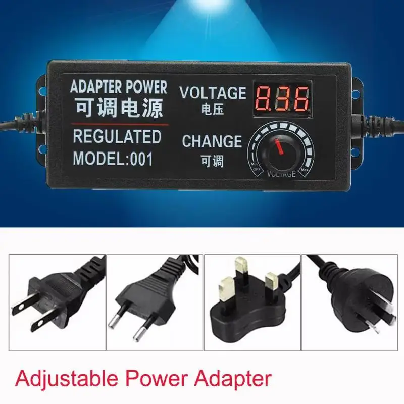 1 шт. AC/DC 4 V 24 1.5A адаптер с регулируемой мощностью US/EU Экран дисплея Скорость