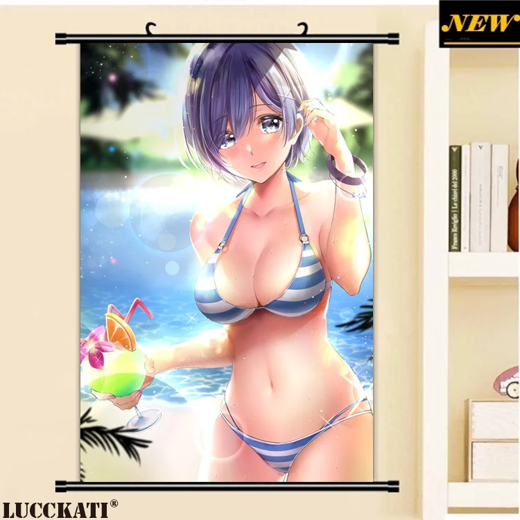 40X60 см Re Zero Re: Zero Kara Hajimeru Isekai Seikatsu Rezero Rem Сексуальная лоли, нарисованная аниме прокрутка, холст, постер - Цвет: J