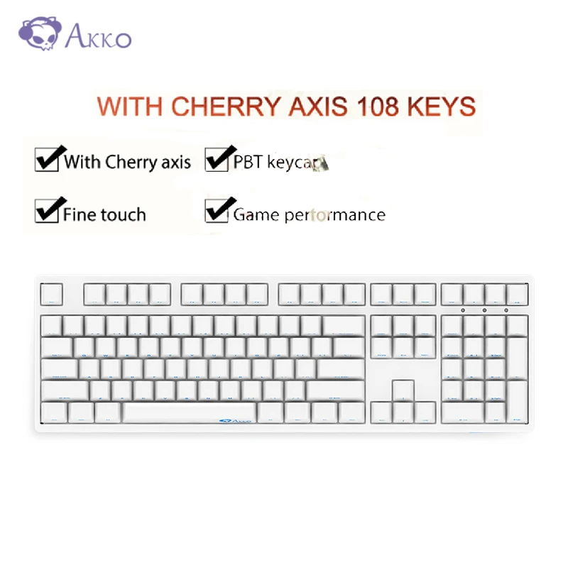 Оригинальная игровая механическая клавиатура AKKO 3108 с боковой резьбой 85% PBT 108 клавишами, Проводная компьютерная игровая клавиатура с защитой от привидения Cherry MX