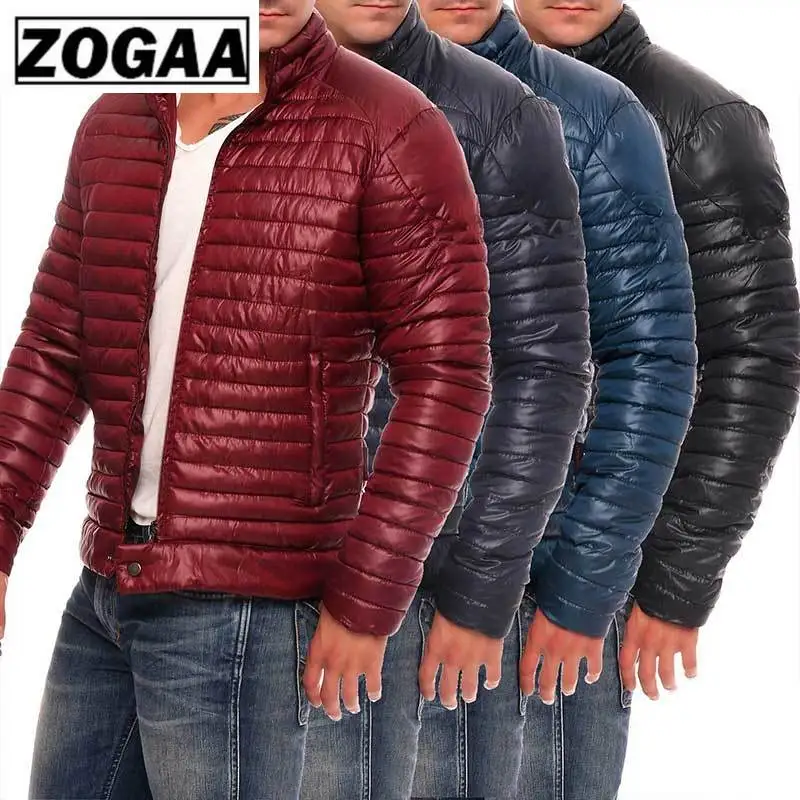 ZOGAA 2019 Мужская Зимняя Повседневная парка толстая стеганая куртка на молнии