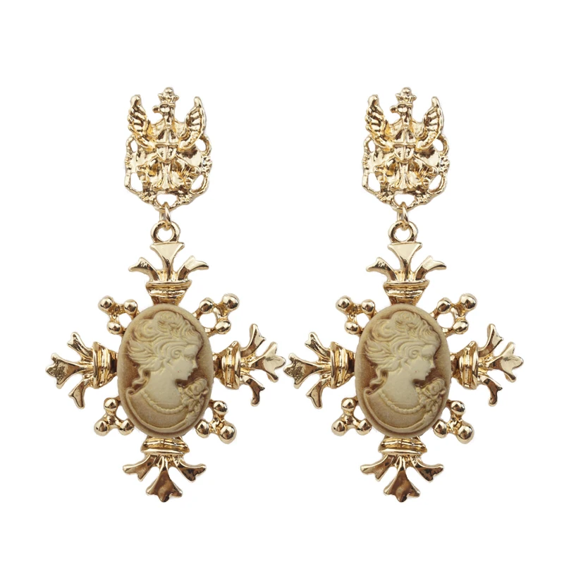 Cpop Новая Большая Золотая винтажная Женская фотография|Серьги-подвески| |