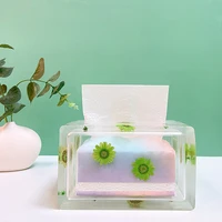 tissue box resin mold resin storage box resin casting mold with fixed bracket for diycraft storage trinket gift box casting mold