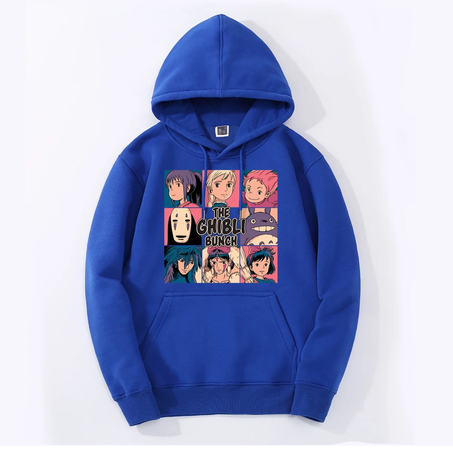 Blue 6 The Ghibli Bunch Janpan Аниме толстовки мужские Осень Зима теплые флисовые мужские свитшоты толстовки облегающие хип-хоп спортивная одежда - Цвет: Blue 6