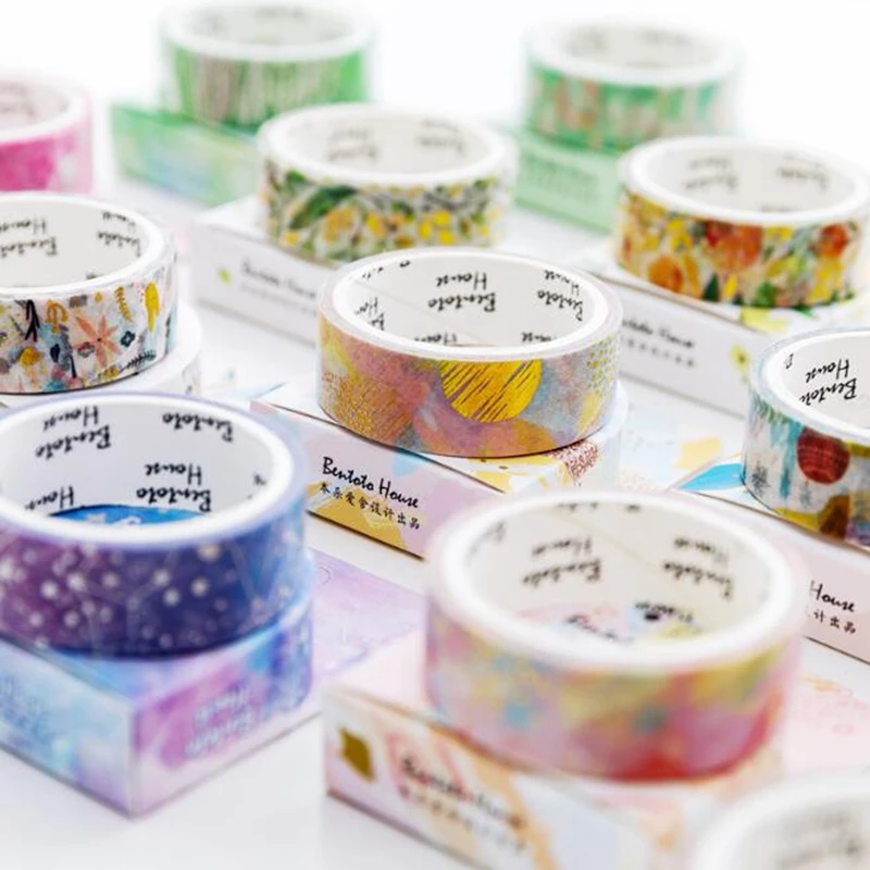 

Starry Sky Forest flower Unicorn Laser Gilding Decorative Washi Tape Adhesive Tape DIY Scrapbooking Sticker Label Masking Tape