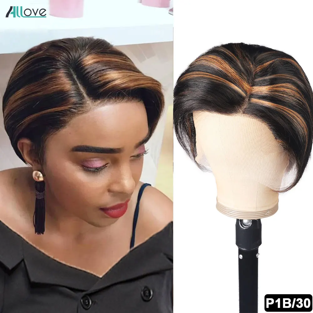 Women's Brazilian Straight Pixie Cut Wig - Allove P1B27 Lace Front Short Bob Human Hair Wig image 3