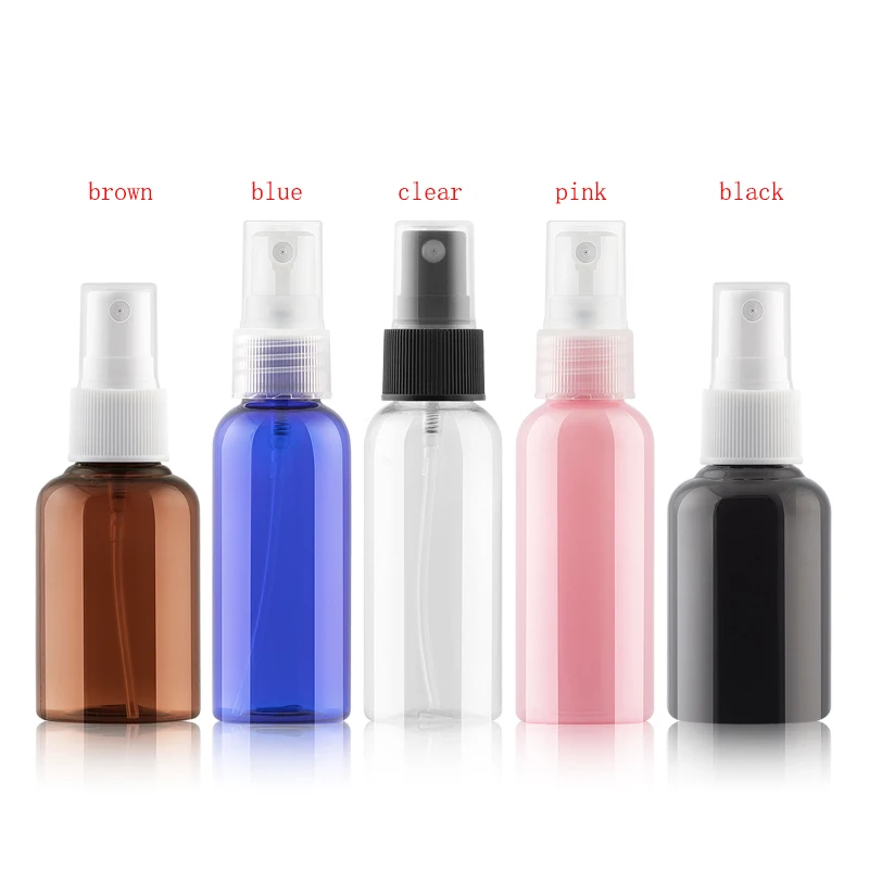 

50pcs 50ml Empty Small Mist Spray Plastic Bottle 50cc Perfume Refillable Cosmetic Container With Sprayer Pump Mini Travel Size