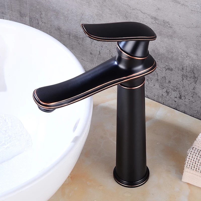 Смеситель для ванной латунный высокий кран раковины одна ручка крепление на