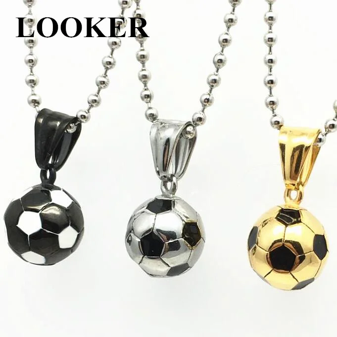 Спортивное ожерелье LOOKER кулон в виде футбольного мяча с цепочкой из нержавеющей