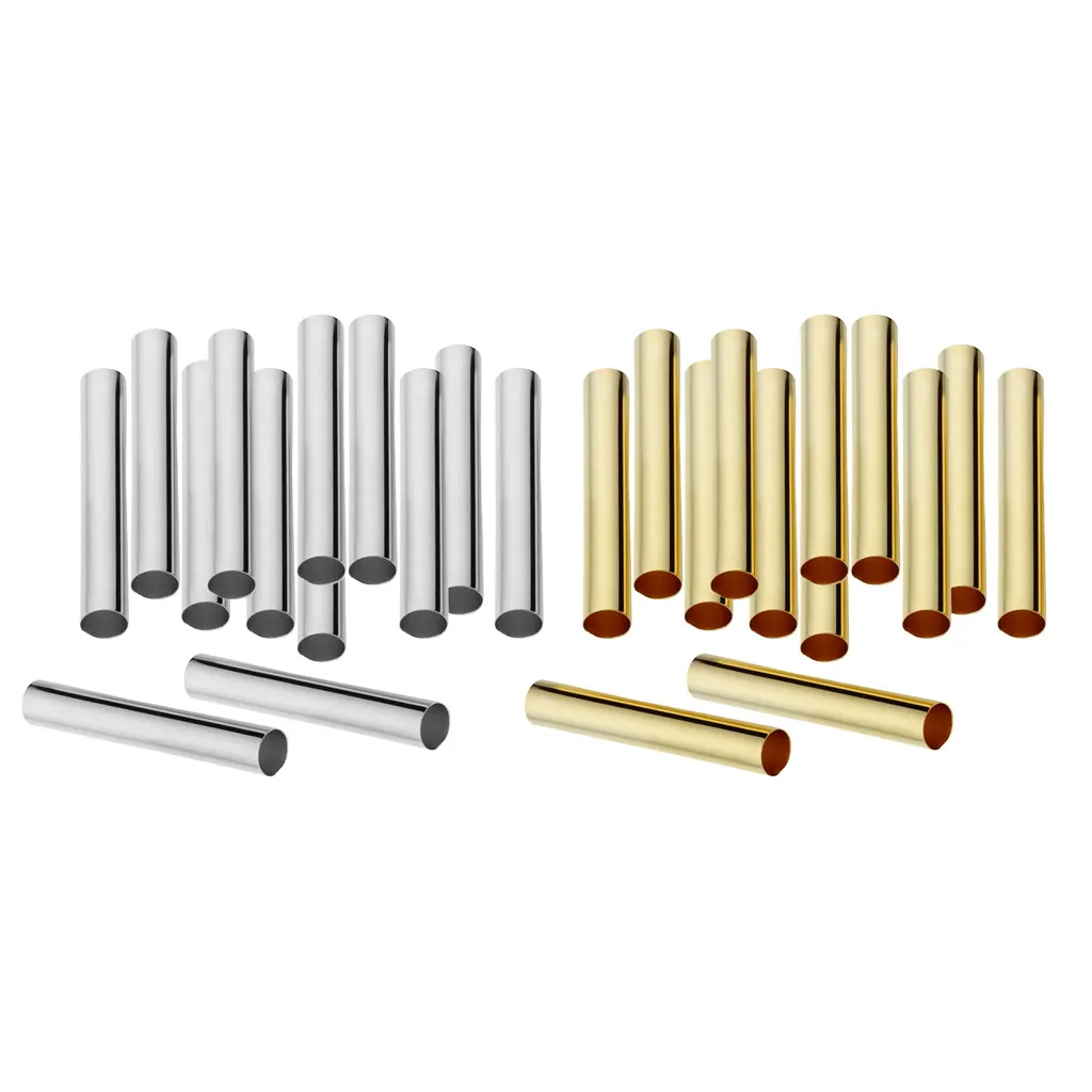 

100 шт. 2 Цвета (Золотой/платина), лапши трубка Spacer Бусины для самостоятельного изготовления Браслеты украшения, украшения своими руками, 30 мм, ...