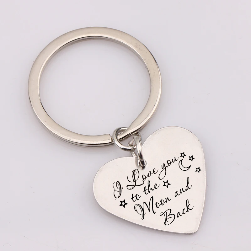 Valentines Day Gift Keychain I Love You Moon and Back Couple Christmas Gifts for Lover Fashion Simple Bag Charm | Украшения и