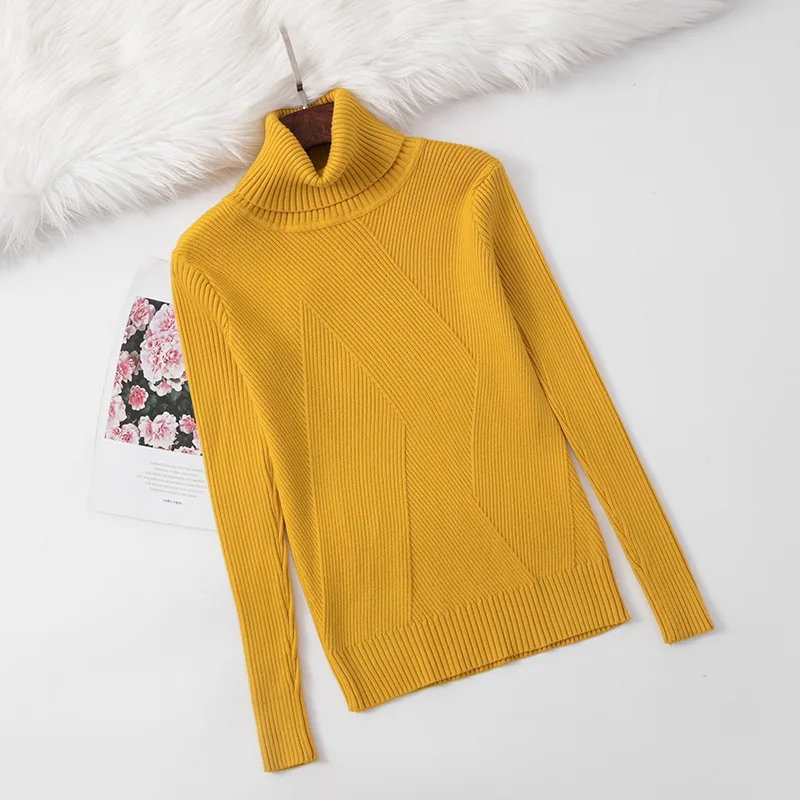 Женский свитер с высоким воротом новинка плотный пуловер джемпер вязаный