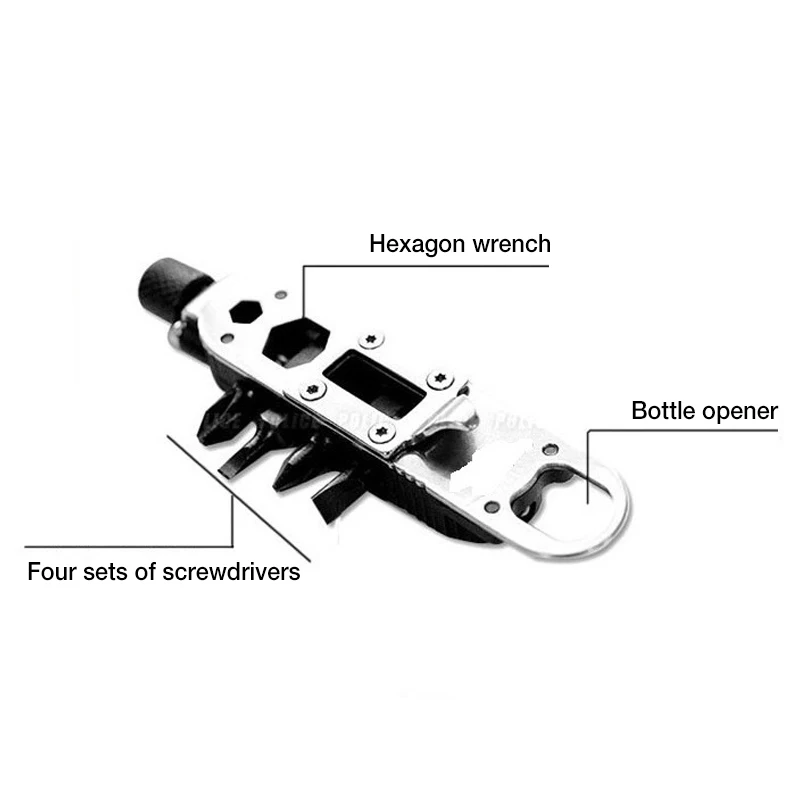 Multi-function Screwdriver Mini Portable Keychain Shape Outdoor Survival Combination Tools Bottle Opener | Спорт и развлечения