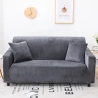 Чехол для дивана, плюшевый, однотонный, чехол для дивана на 1234 сидений, эластичный, спандекс, плотный чехол для дивана