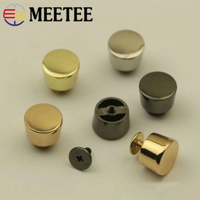 

Meetee 12x11x8mm Round Head Rivet Screw Bags Decorative Studs Button Nail Rivets Metal Buckles Snap Hook DIY Leather Hardware