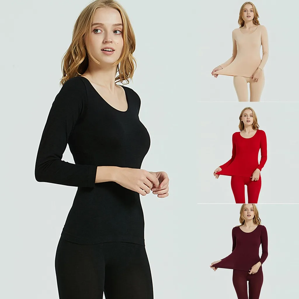 Женский комплект термобелья зимний теплый костюм с подштанниками внутренняя