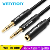 Vention Splitter Headphone for Computer 3 5mm Female Male 3 5mm Mic Audio Splitter Cable Headset Adapter 3 5mm Aux