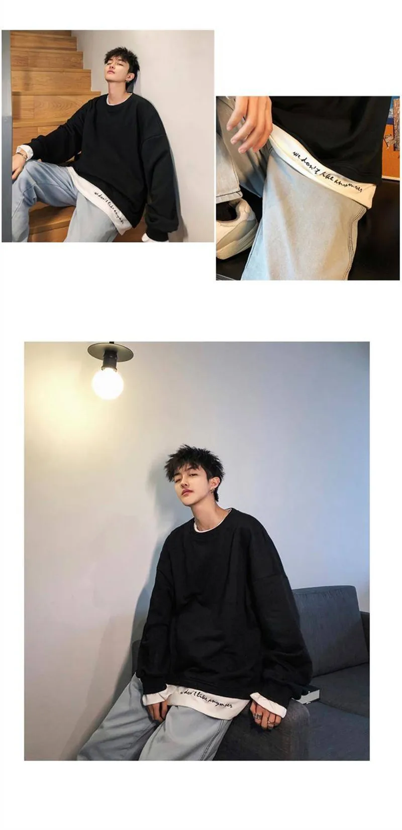 Moon Reflective Hoodies Loose Men's Sweatshirt Orange Autumn Winter Sweatshirts Men Streetwear Cool Japan Hoodies Funny Male