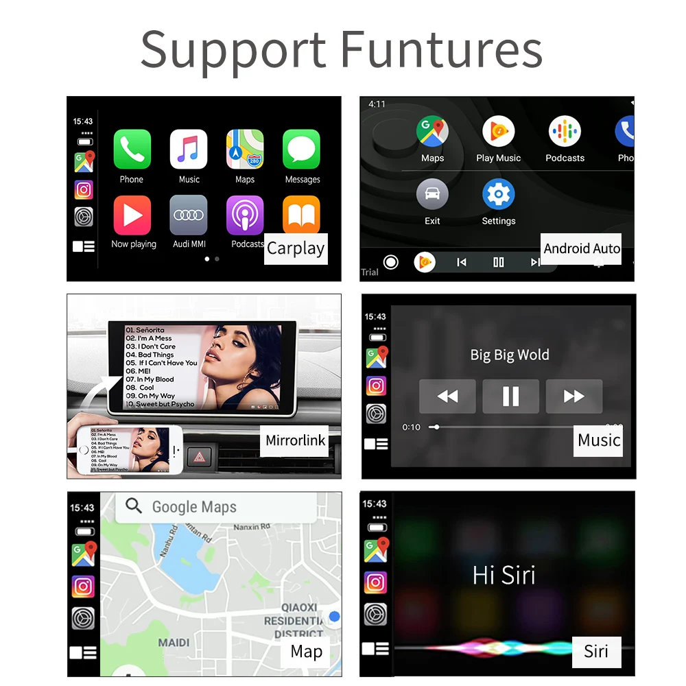 Carlinkit USB Carplay Smart Link Apple CarPlay Dongle для Android навигационный плеер мини Stick с
