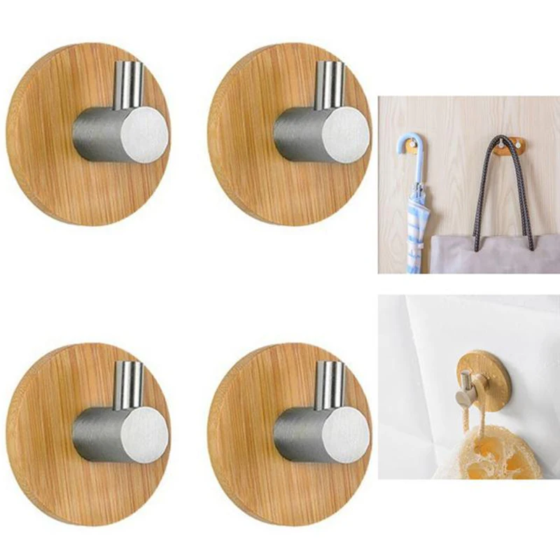 4 шт. L образный самоклеящиеся крючки из бамбука и дерева &amp ювелирные изделия