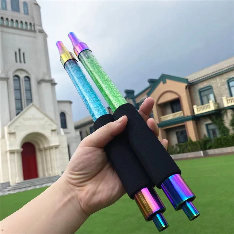 

Colorful 380mm Cool Ice Hookah Handle Fits Any Shisha Hose Chicha Narguile Stainless steel Head Ues Sponge Wrapped