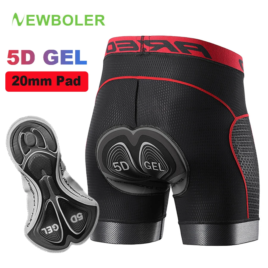 NEWBOLER Мужские велосипедные шорты GEL Pad Дышащая сетка Велоспорт Нижнее белье