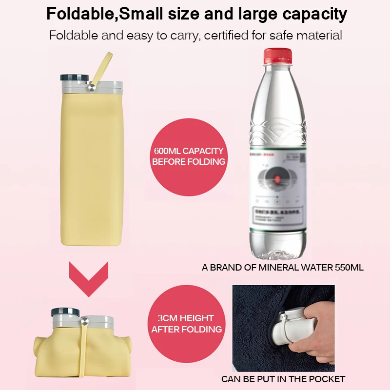 

Multi-Function Folding Cup Travel Camping Outdoor Folding Silicone Teacup Portable Silicone Telescopic Drinkware Collapsible Cup