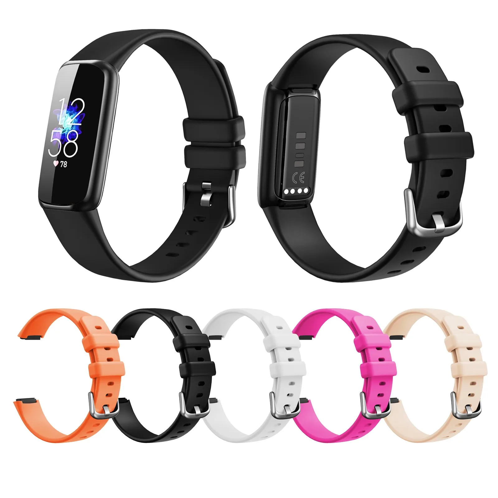 Силиконовый ремешок для Fitbit Luxe мягкий сменный модный однотонный спортивный