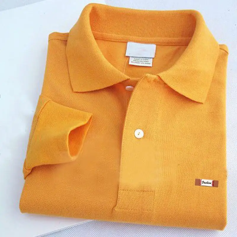100% хлопок Высокое качество Весна и осень новые мужские рубашки поло с длинным