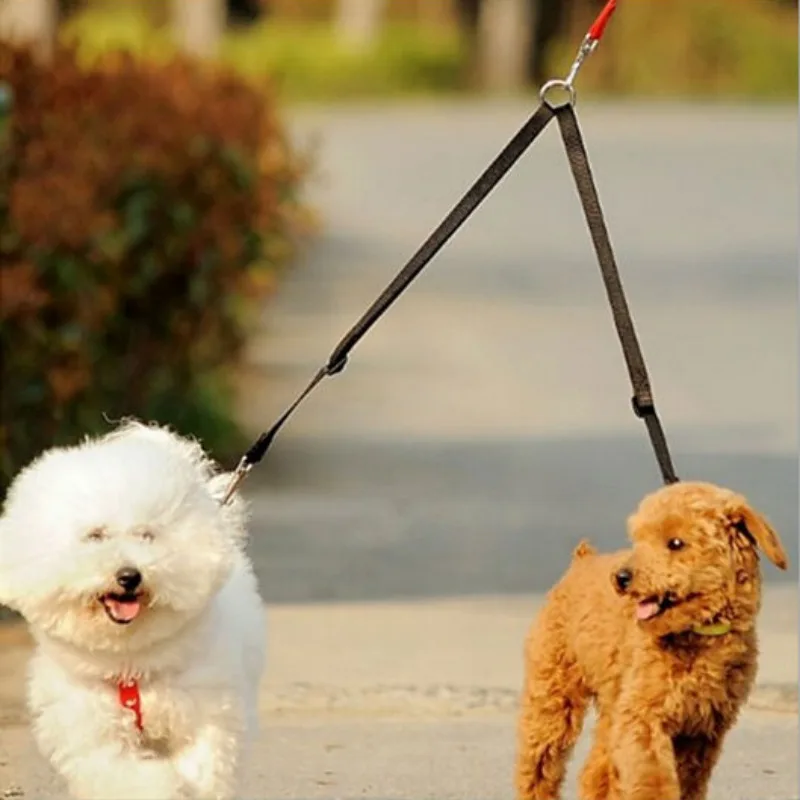 

High-quality Pet Double Leash 2 Way Nylon Traction Rope For Two Pet Dogs Walking Leash No Tangle Double-end Leashes Pet Products
