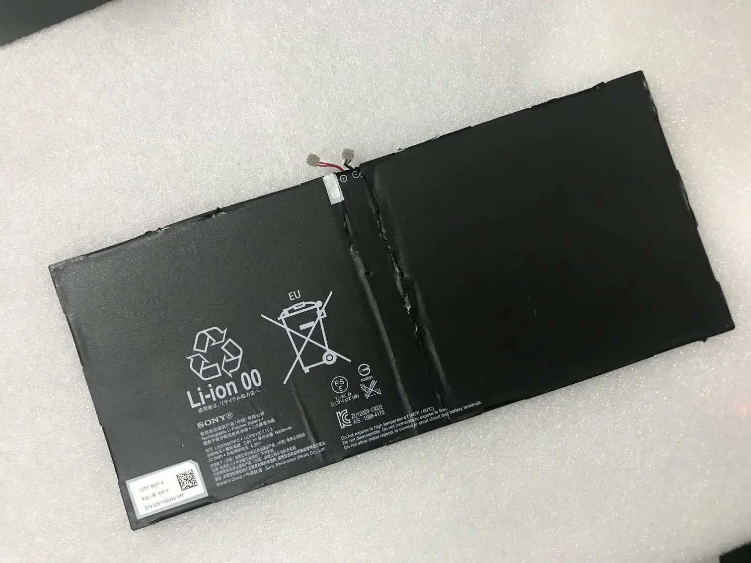 

original Tablet Battery For SONY Xperia Tablet Z2 SGP541CN SGP511 SGP512 SGP521 SGP541 SGP551 Tablet LIS2206ERPC 6000mAh Used