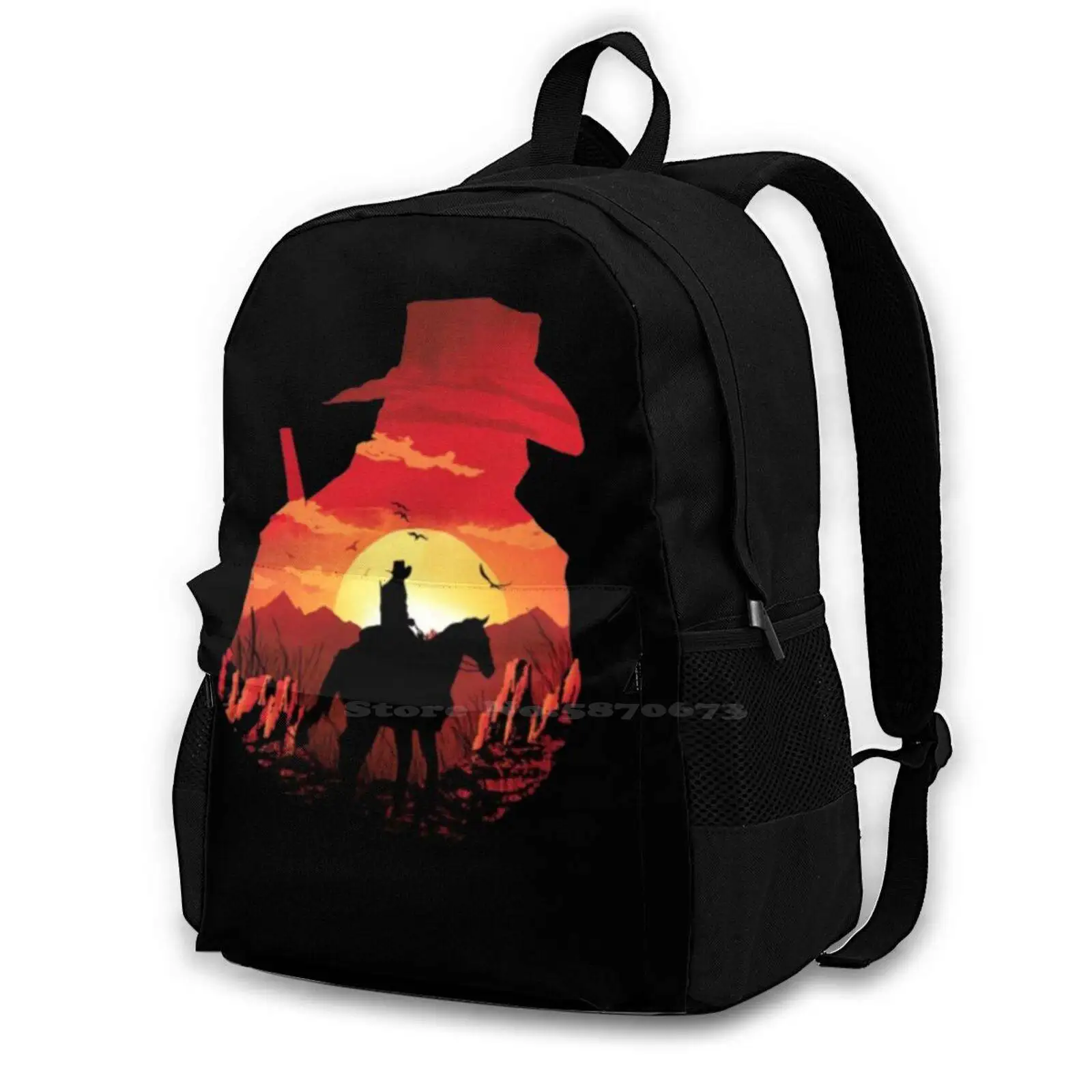 

An Illustration Of A Character From Red Dead Redemption Fashion Travel Laptop School Backpack Bag Red Dead Redemption 2 Red