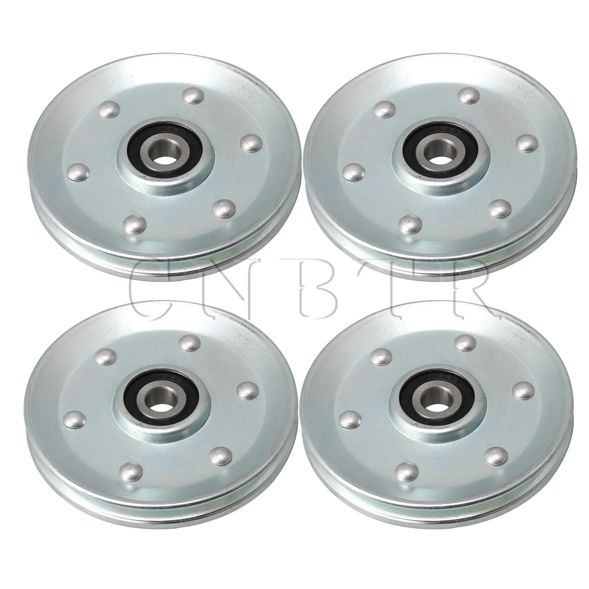 

CNBTR 4pcs Silver Iron V Type Bearing Cable Pulley for Transmission Equipment