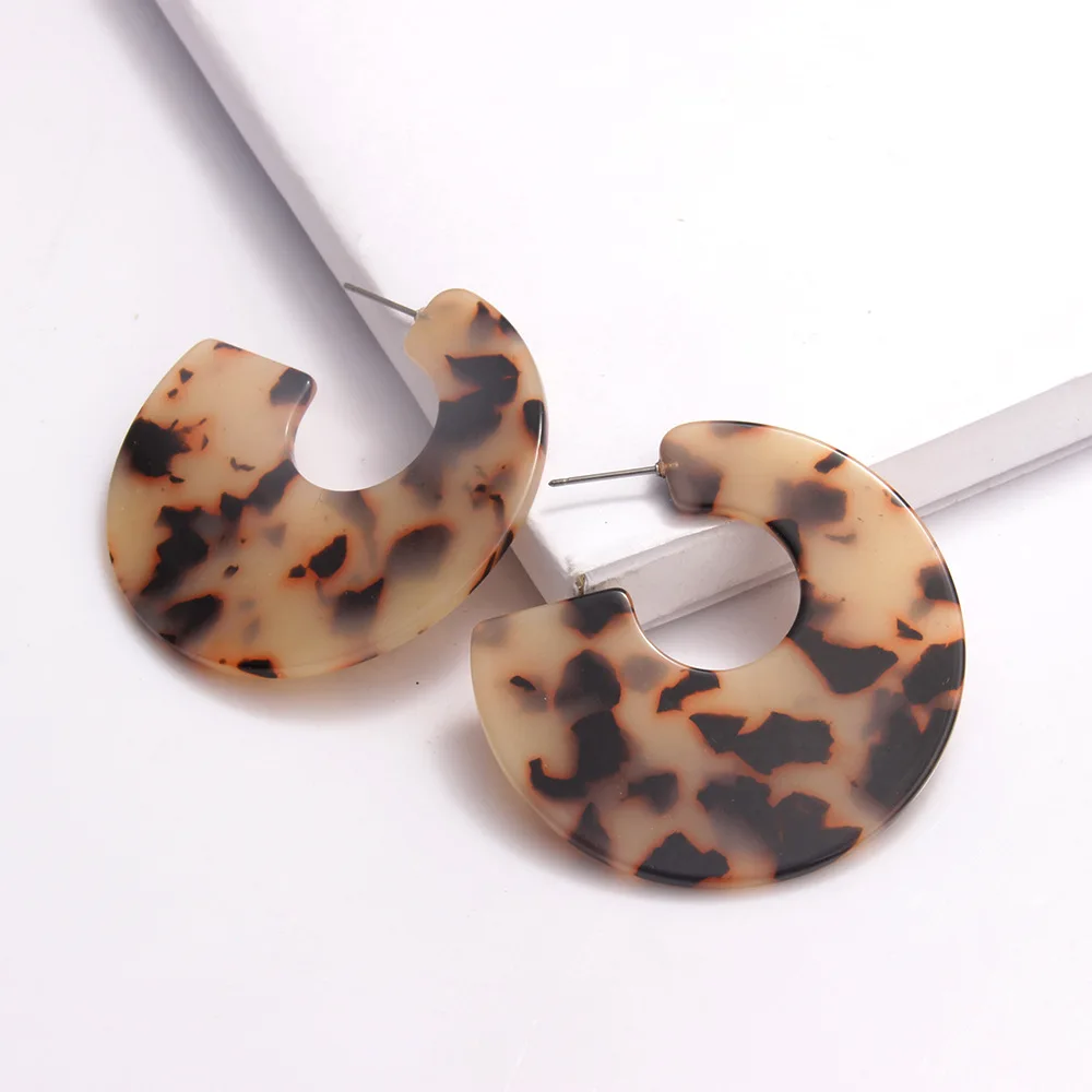 Новое поступление женские круглые леопардовые полимерная серьга ацетат