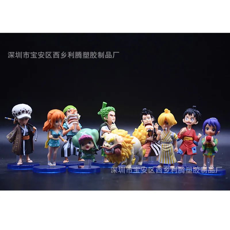 

Bandai Q Version 10 Anime ONE PIECE Wano Country Monkey D. Luffy Roronoa Zoro Vinsmoke Sanji Doll Model Children's Toy Decoratio