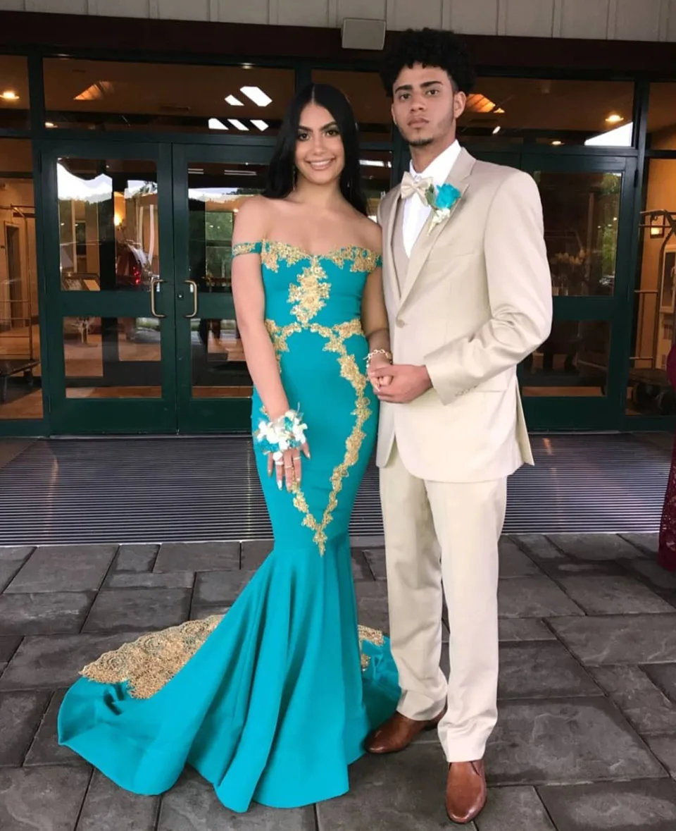 

Applique Trumpet Mermaid Ball Gown Sweetheart Prom Party Gown Sleeveless Off-Shoulder Evening Dress Elastic Satin Formal Dresses