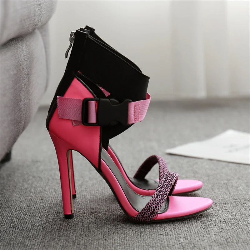 Летние женские босоножки на высоком каблуке 11,5 см; Stiletto Valentine; цвет оранжевый, зеленый; Туфли-гладиаторы на платформе; персиковые туфли; женские туфли-лодочки