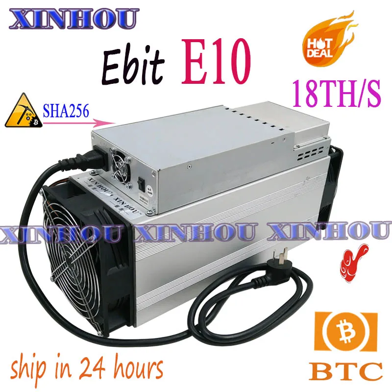 Б/у Майнер BTC BCH Ebit E10 18T SHA256 Asic с блоком питания Биткоин Майнинг лучше чем antminer s9 S11