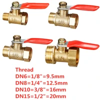 brass small ball valve femalemale thread brass valve connector joint copper pipe fitting coupler adapter18 14 38 12