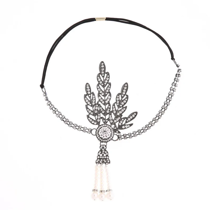 Повязка на голову &quotВеликий Гэтсби&quot в стиле 1920-х серебристая слоновая кость