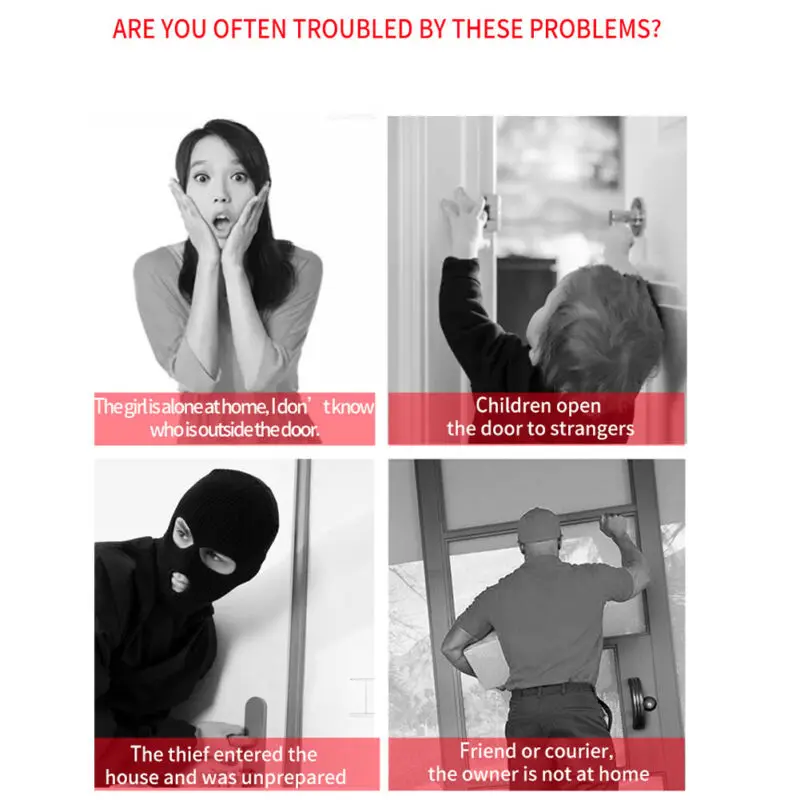 Wi-Fi видеодомофон дверной звонок с камера для квартир ИК-сигнализация