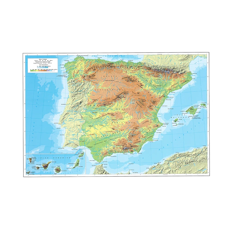 Карта Испании настенные картины современные плакаты и образовательные принты