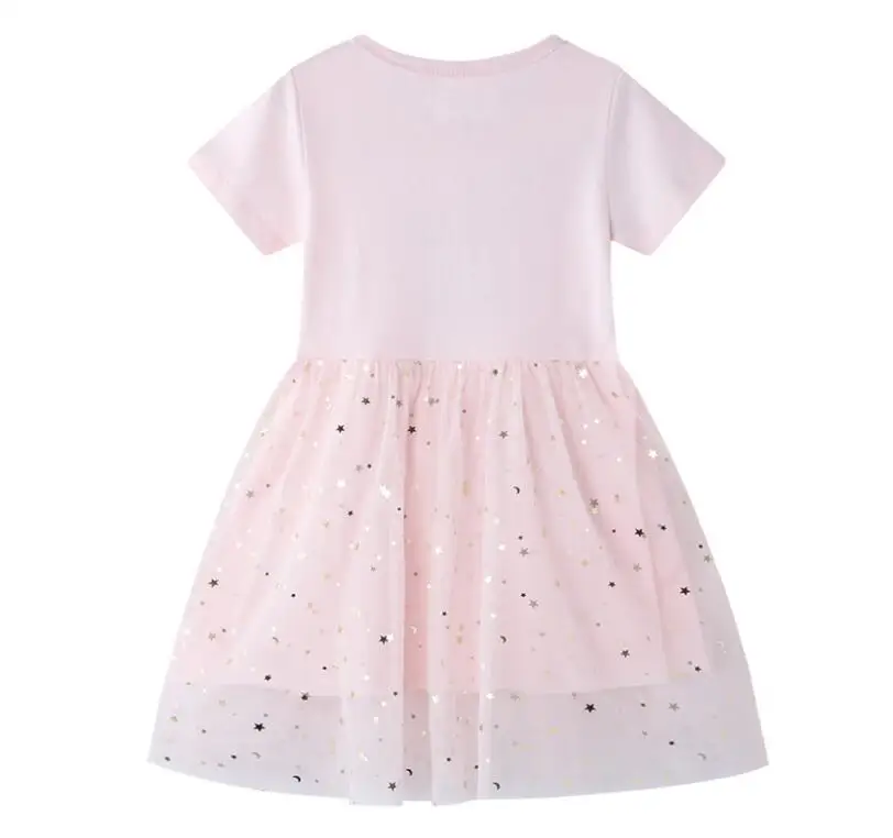 Розничная продажа летнее хлопковое платье для маленьких девочек Сетчатое с