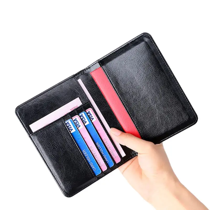RFID Блокировка натуральная кожа дорожный Паспорт ID карты Обложка держатель Чехол протектор Органайзер 14x10,5x1 см