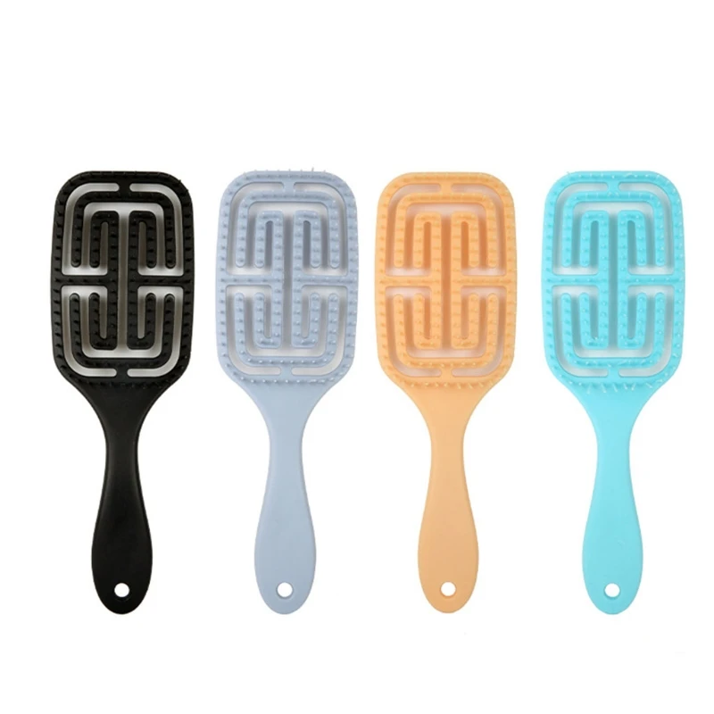 

Paddle Hair Brushes Hollow Out Wet Dry Detangling Hairs Comb Scalp Massage Combs for Long Short Thick Thin Curly Straight F1FF